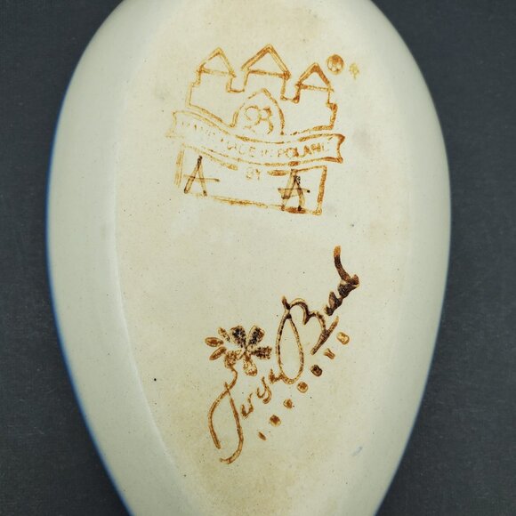 Polish Pottery Spoon Rest Mosaic Flower Floral Peacock Flowering Peacock - Picture 5 of 5